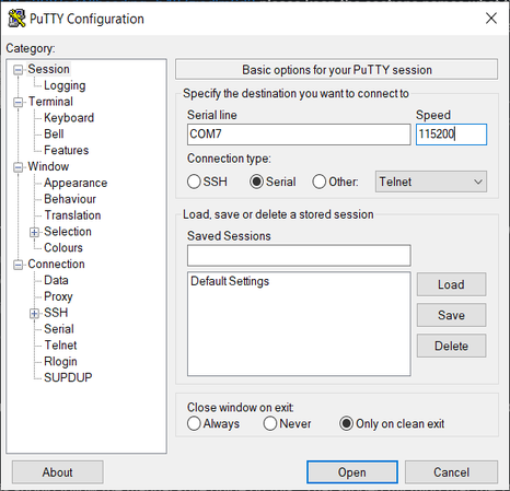 Putty Configuration 2